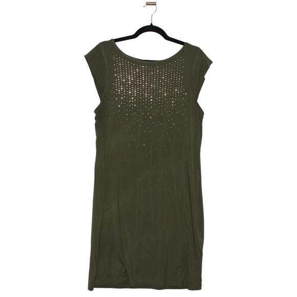 Apt.9 Green and Gold Bejeweled Tunic Size Large - Picture 1 of 4
